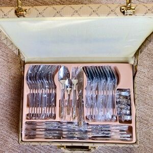 Carl Weill 78-Piece Versalion Gold Cutlery Set With Briefcase